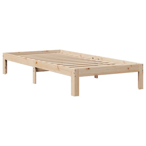 Letto Libreria senza Materasso 90x200 cm Legno Massello Pino 3322556