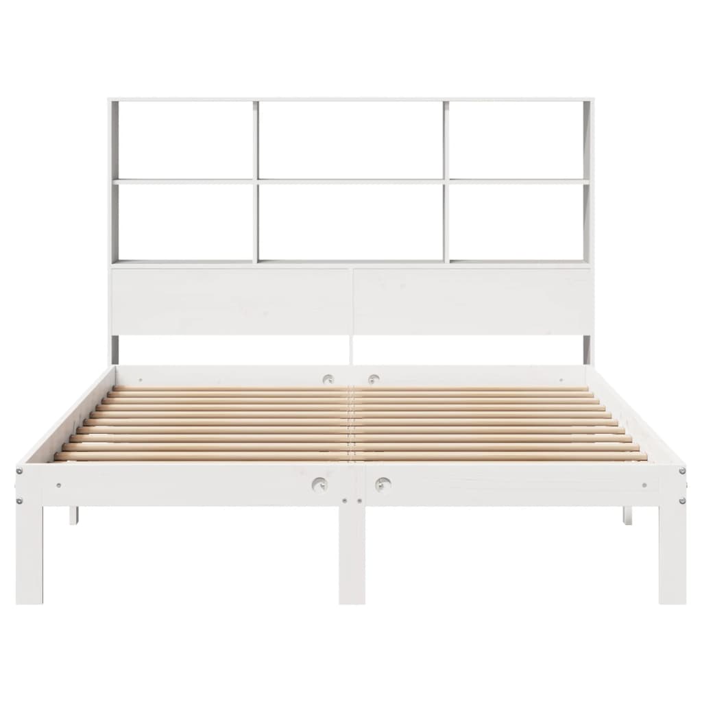 Letto Libreria senza Materasso Bianco 160x200 cm Legno di Pino 3322567