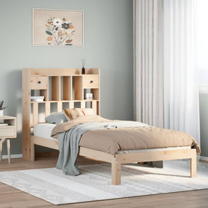 Letto Libreria senza Materasso 90x190 cm Legno Massello Pino 3322587