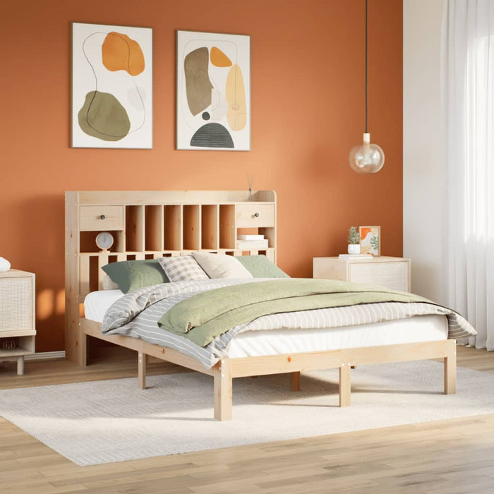 Letto Libreria senza Materasso 120x200cm Legno Massello di Pino 3322599