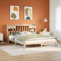 Letto Libreria senza Materasso 200x200 cm in Legno di Pino 3322609