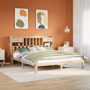 Letto Libreria senza Materasso 200x200 cm in Legno di Pino 3322609