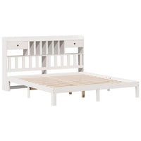 Letto Libreria senza Materasso Bianco 200x200 cm Legno di Pino 3322610