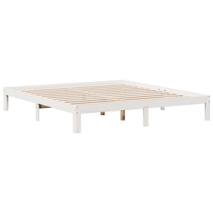 Letto Libreria senza Materasso Bianco 200x200 cm Legno di Pino 3322610