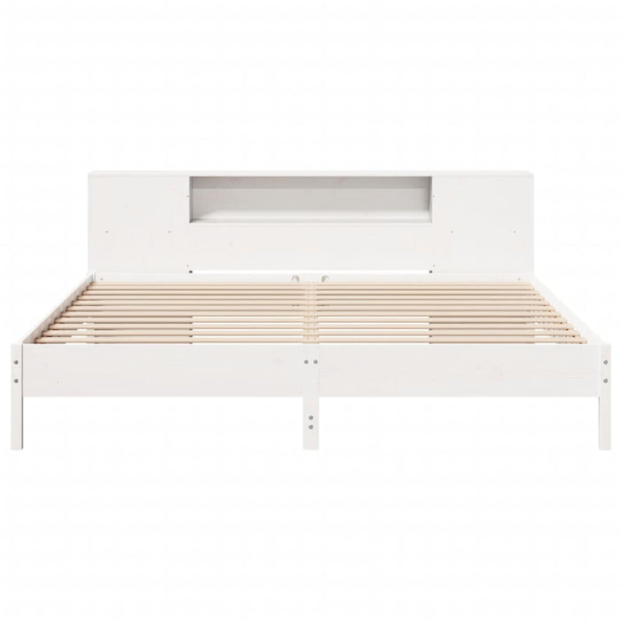 Letto Libreria senza Materasso Bianco 200x200 cm Legno di Pino 3322820