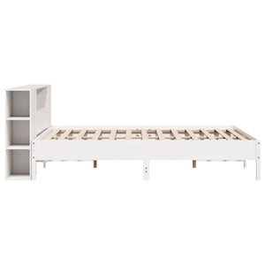 Letto Libreria senza Materasso Bianco 200x200 cm Legno di Pino 3322820