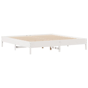 Letto Libreria senza Materasso Bianco 200x200 cm Legno di Pino 3322820