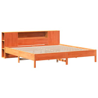 Letto Libreria senza Materasso Marrone Cera 200x200 cm in Pino 3322821