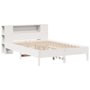 Letto Libreria senza Materasso Bianco 140x200 cm Legno di Pino 3322832