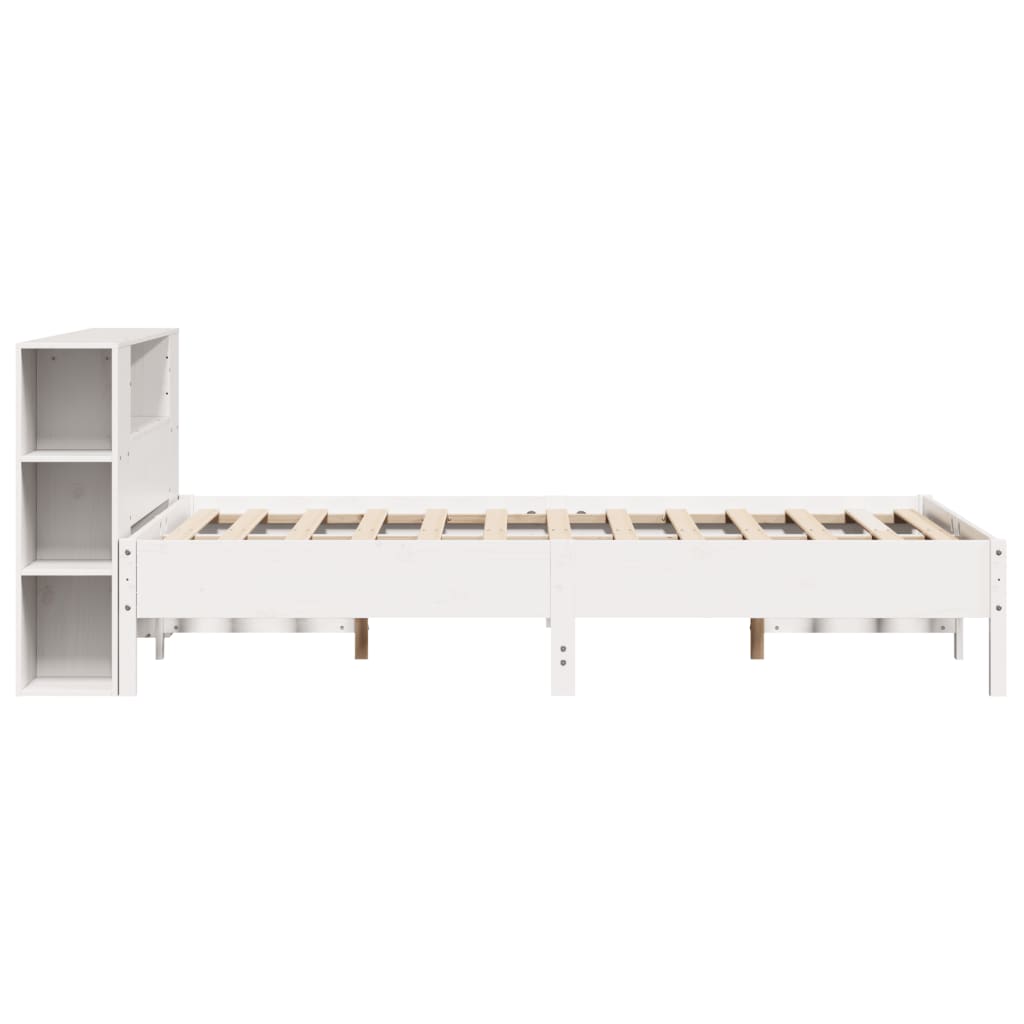 Letto Libreria senza Materasso Bianco 140x200 cm Legno di Pino 3322832