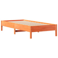 Letto Libreria senza Materasso Marrone Cera 90x190 cm in Pino 3322854