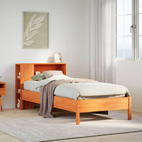 Letto Libreria senza Materasso Marrone Cera 90x190 cm in Pino 3322854