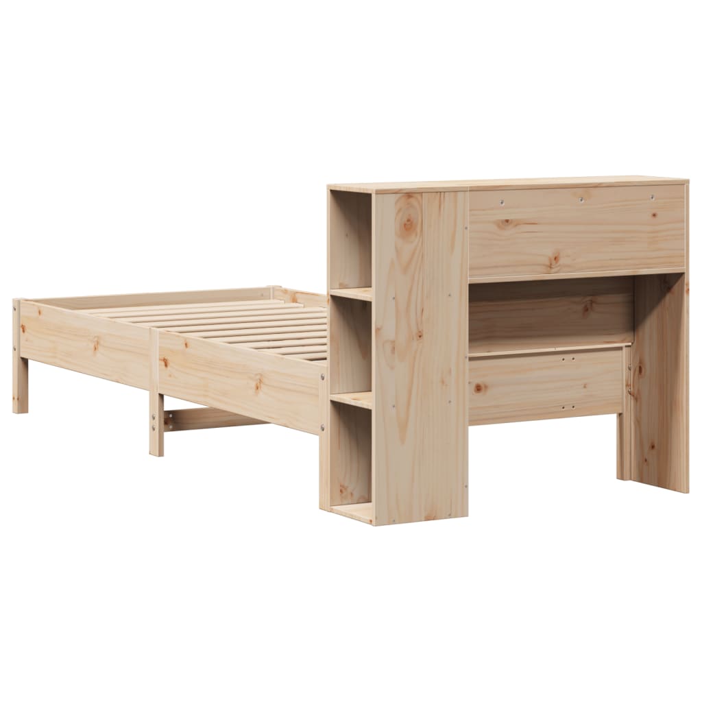 Giroletto con Libreria senza Materasso 75x190 cm in Legno Pino 3322855