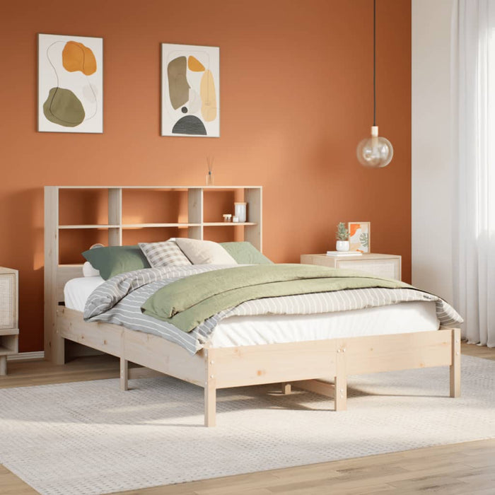 Letto Libreria senza Materasso 140x190 cm in Legno di Pino 3322882