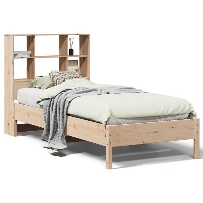 Letto Libreria senza Materasso 90x190 cm Legno Massello Pino 3322891