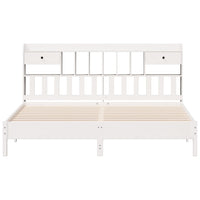 Letto Libreria senza Materasso Bianco 200x200 cm Legno di Pino 3322898