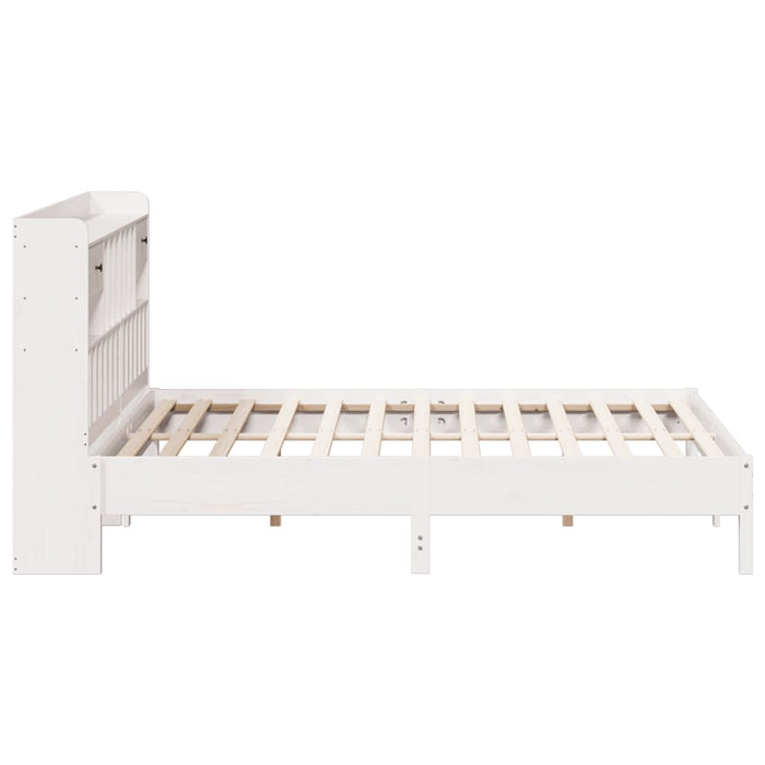 Letto Libreria senza Materasso Bianco 200x200 cm Legno di Pino 3322898