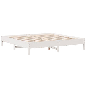 Letto Libreria senza Materasso Bianco 200x200 cm Legno di Pino 3322898