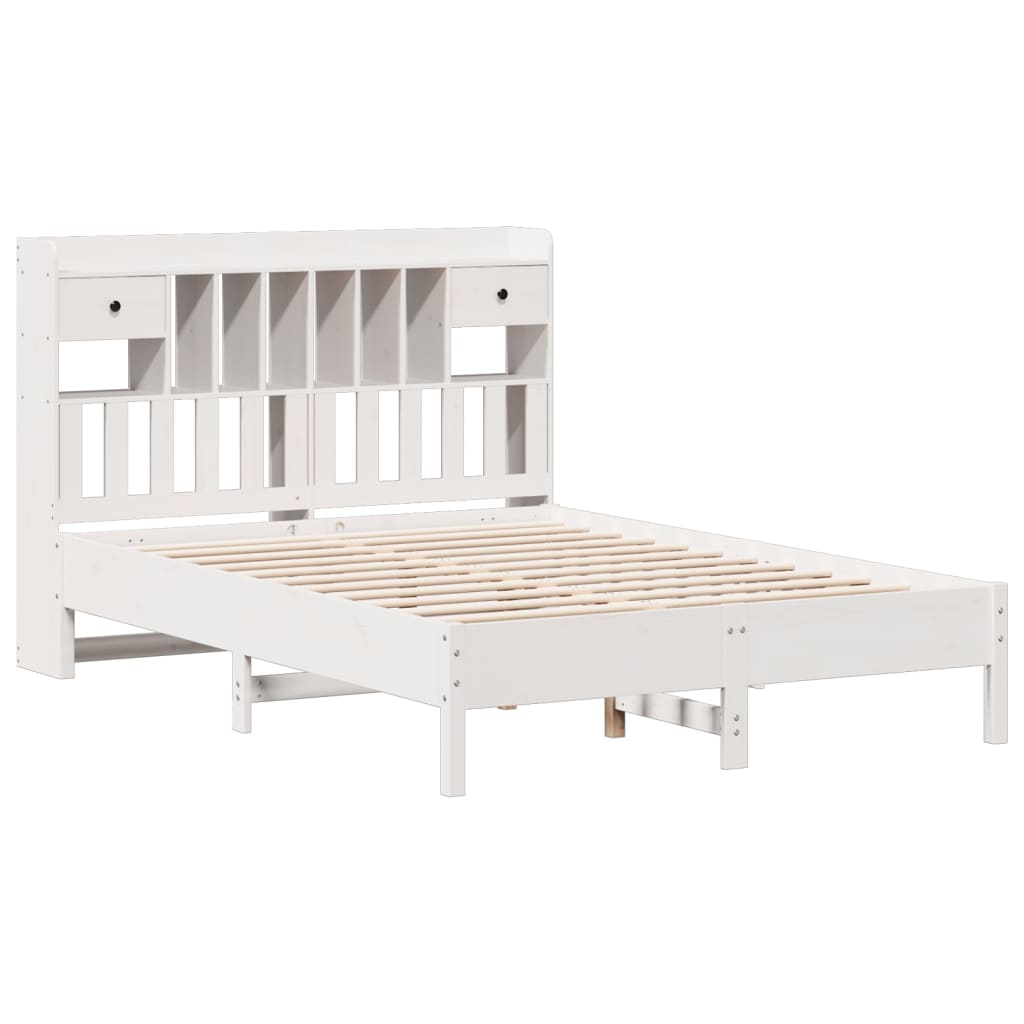 Letto Libreria senza Materasso Bianco 140x200 cm Legno di Pino 3322910