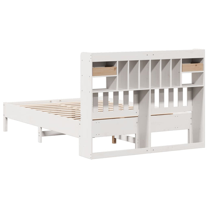 Letto Libreria senza Materasso Bianco 120x200 cm Legno di Pino 3322913