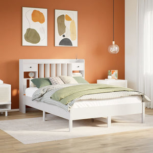 Letto Libreria senza Materasso Bianco 120x200 cm Legno di Pino 3322913