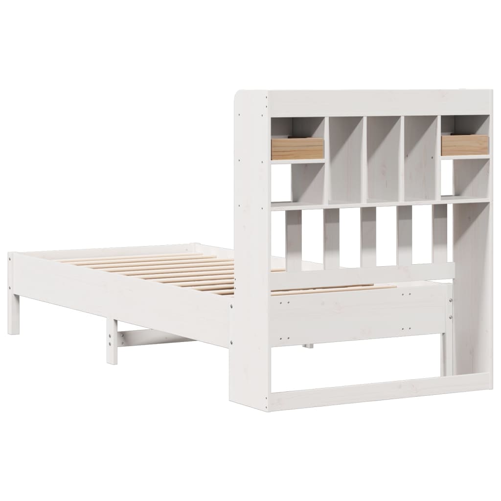 Letto Libreria senza Materasso Bianco 100x200 cm Legno di Pino 3322916