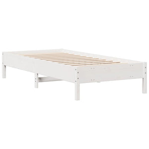 Letto Libreria senza Materasso Bianco 100x200 cm Legno di Pino 3322916