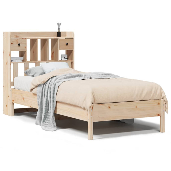 Letto Libreria senza Materasso 90x190 cm Legno Massello Pino 3322930