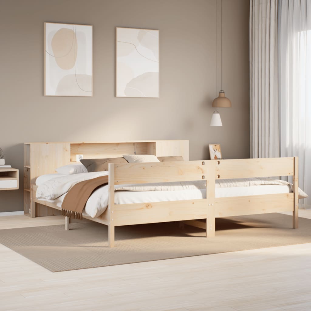 Letto Libreria senza Materasso 180x200 cm in Legno di Pino 3322939