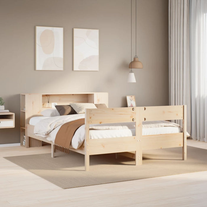 Letto Libreria senza Materasso 150x200 cm in Legno di Pino 3322945