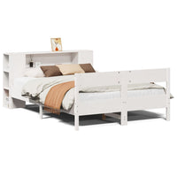 Letto Libreria senza Materasso Bianco 150x200 cm Legno di Pino 3322946