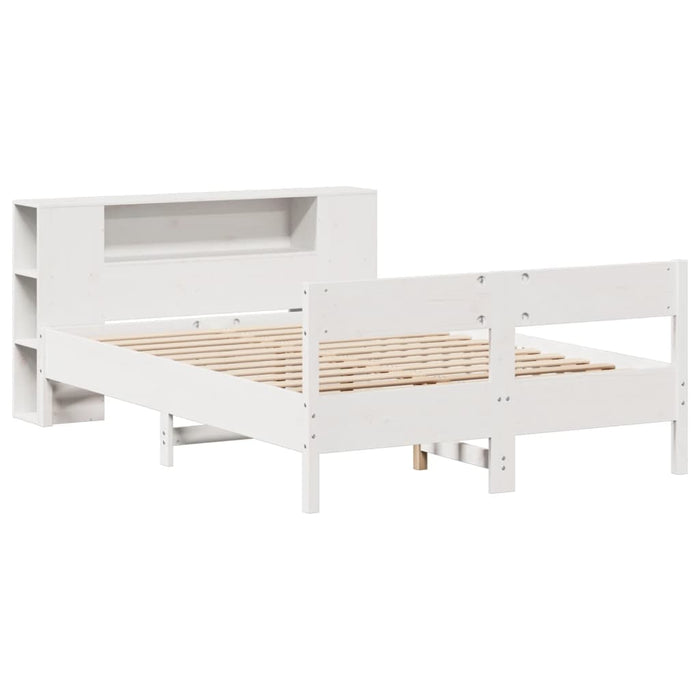 Letto Libreria senza Materasso Bianco 150x200 cm Legno di Pino 3322946