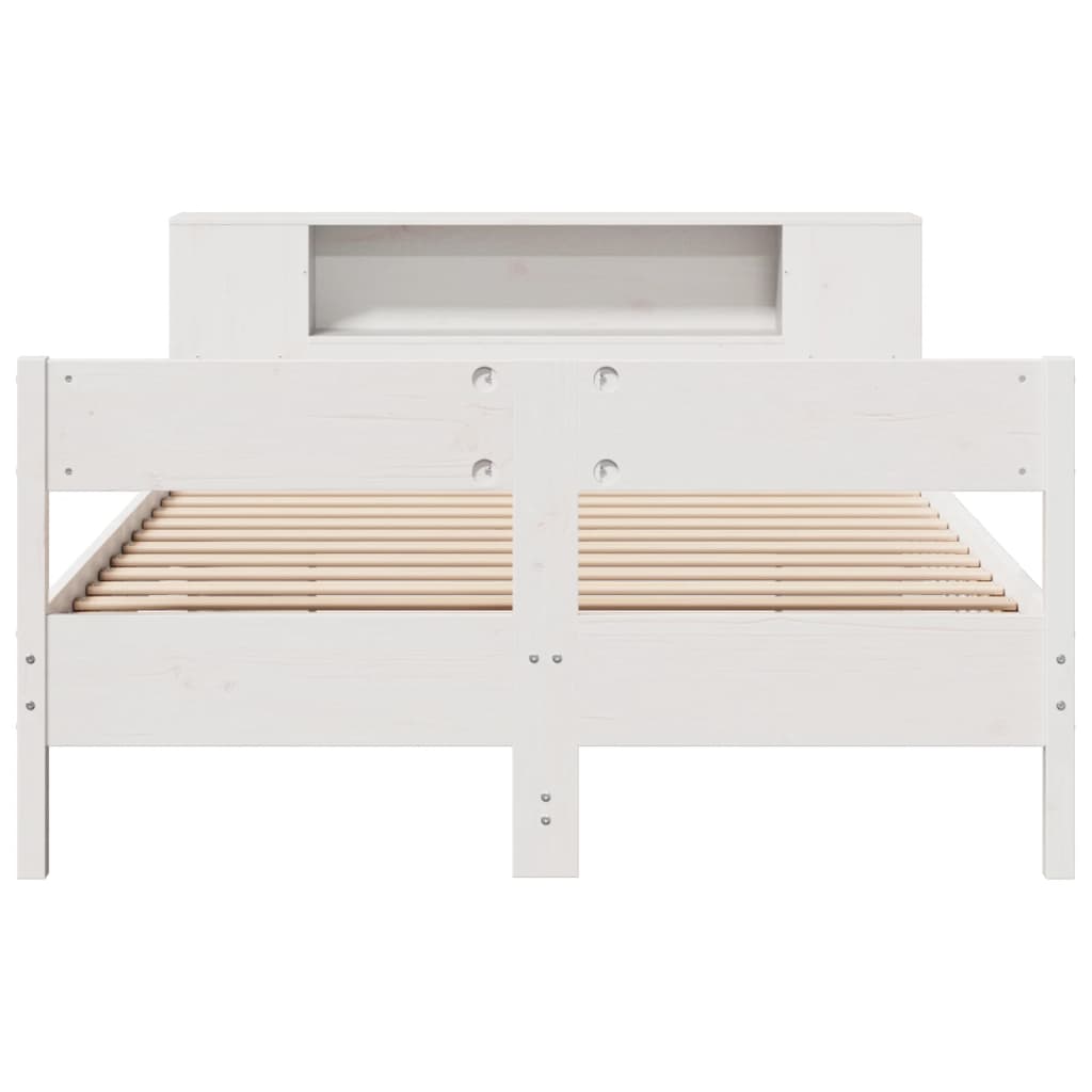 Letto Libreria senza Materasso Bianco 150x200 cm Legno di Pino 3322946