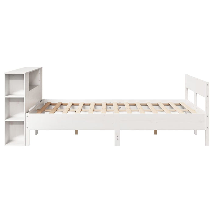 Letto Libreria senza Materasso Bianco 150x200 cm Legno di Pino 3322946