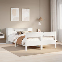 Letto Libreria senza Materasso Bianco 150x200 cm Legno di Pino 3322946