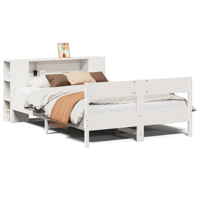 Letto Libreria senza Materasso Bianco 135x190 cm Legno di Pino 3322958