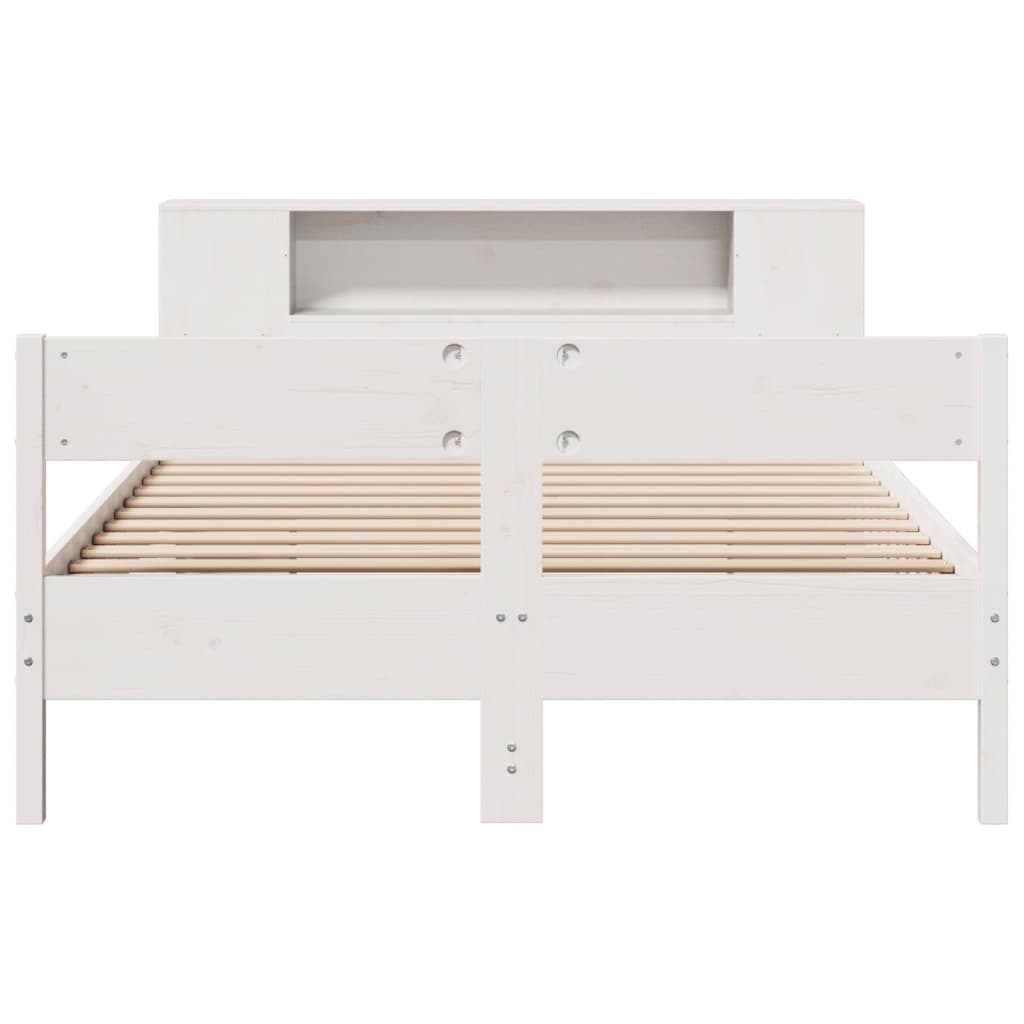 Letto Libreria senza Materasso Bianco 135x190 cm Legno di Pino 3322958