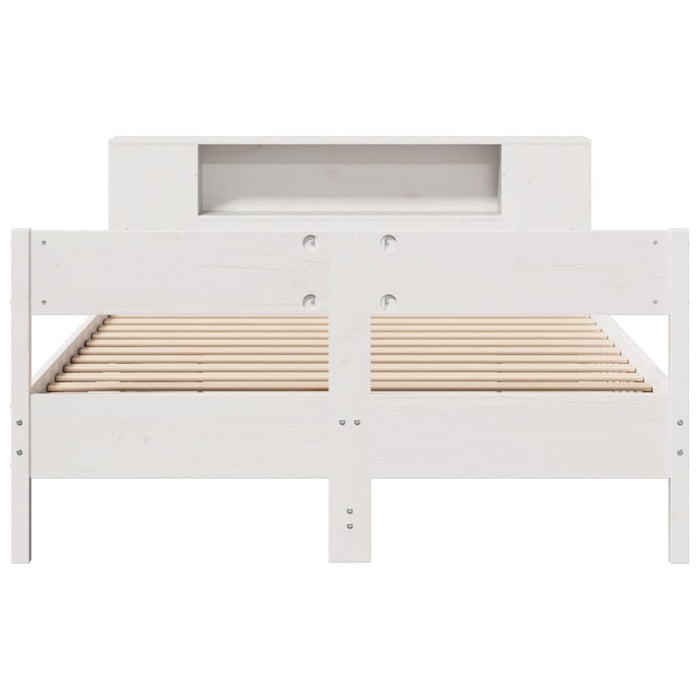 Letto Libreria senza Materasso Bianco 135x190 cm Legno di Pino 3322958