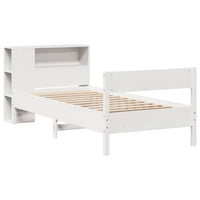 Letto Libreria senza Materasso Bianco 100x200 cm Legno di Pino 3322964