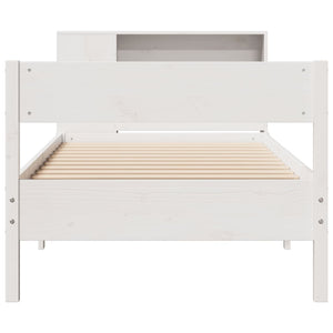 Letto Libreria senza Materasso Bianco 100x200 cm Legno di Pino 3322964