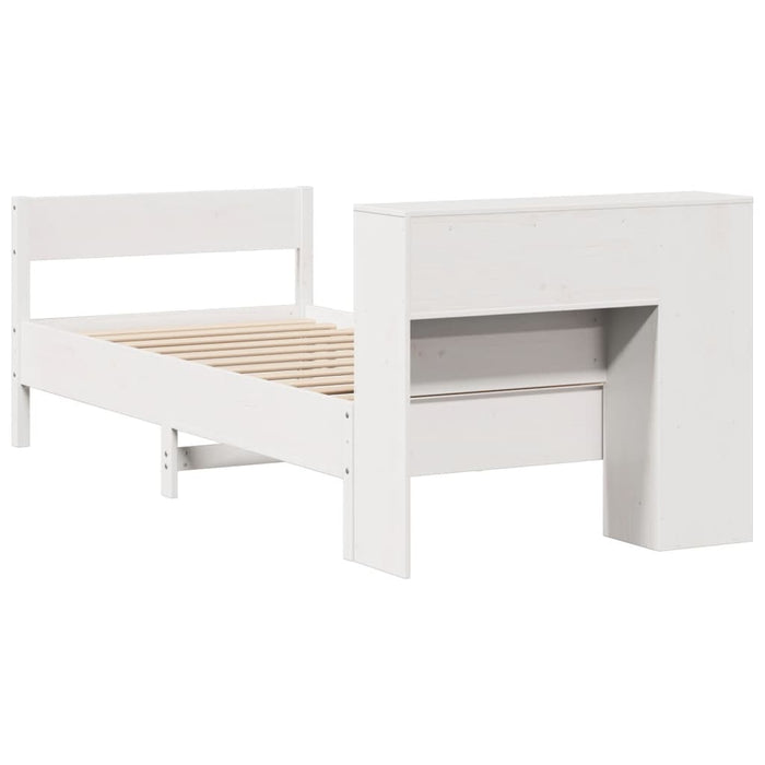 Letto Libreria senza Materasso Bianco 100x200 cm Legno di Pino 3322964