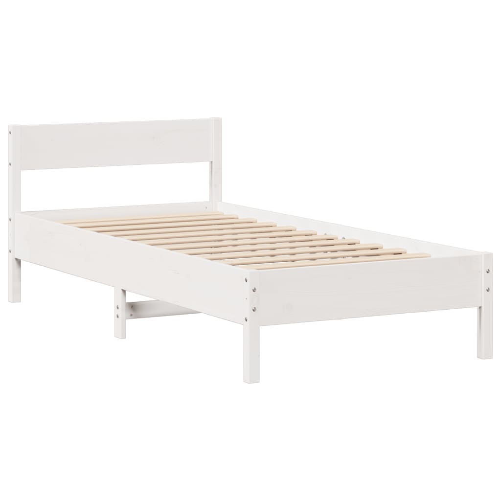 Letto Libreria senza Materasso Bianco 100x200 cm Legno di Pino 3322964