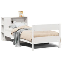 Letto Libreria senza Materasso Bianca 90x200 cm Legno di Pino 3322967