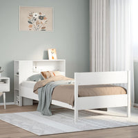 Letto Libreria senza Materasso Bianca 90x200 cm Legno di Pino 3322967