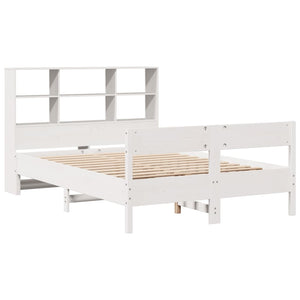 Letto Libreria senza Materasso Bianco 160x200 cm Legno di Pino 3322982