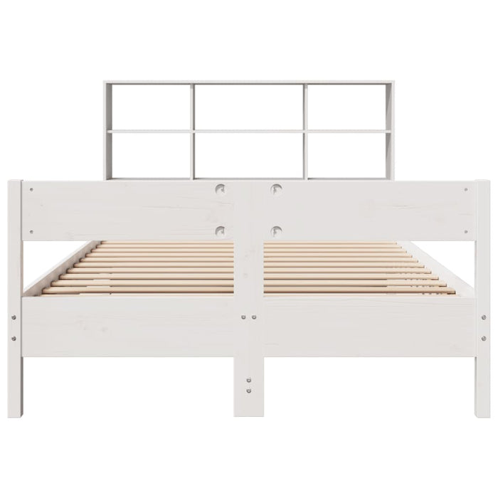 Letto Libreria senza Materasso Bianco 160x200 cm Legno di Pino 3322982