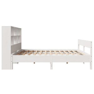 Letto Libreria senza Materasso Bianco 160x200 cm Legno di Pino 3322982