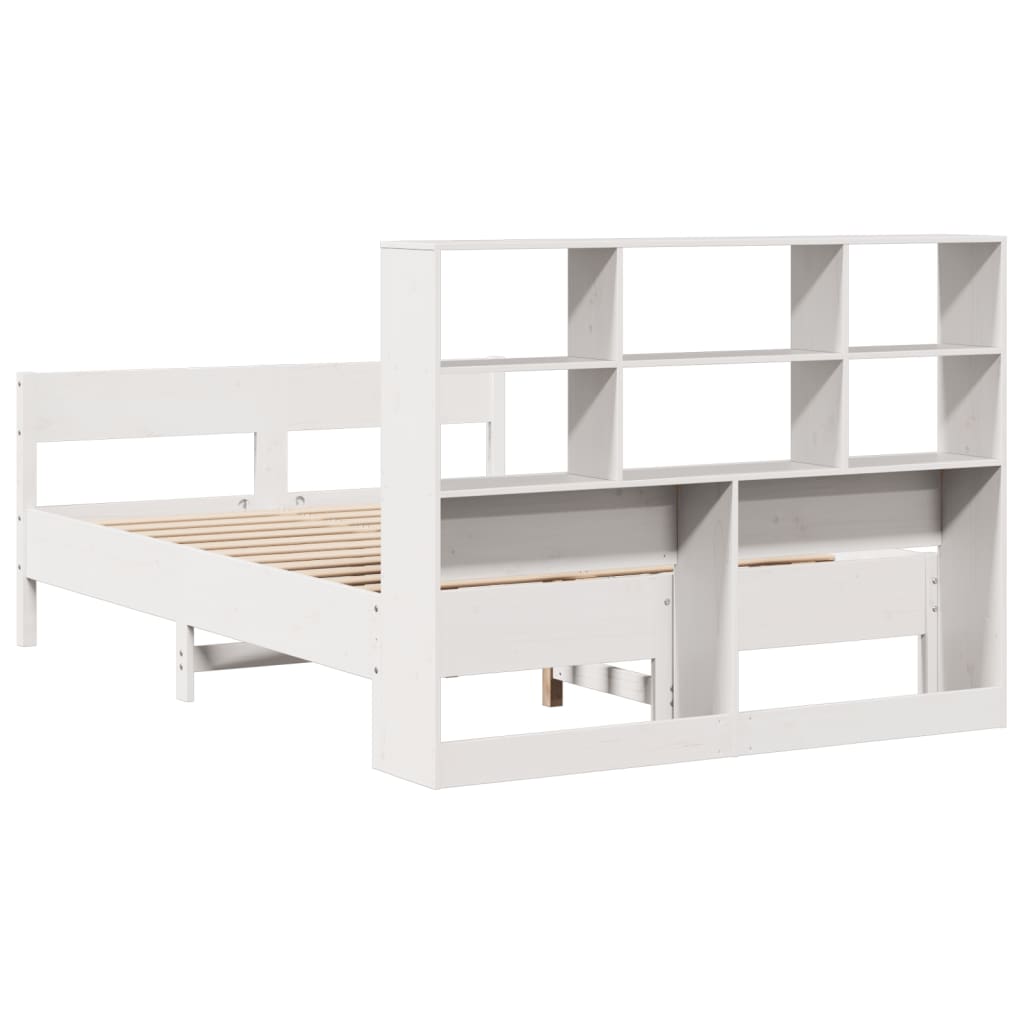 Letto Libreria senza Materasso Bianco 160x200 cm Legno di Pino 3322982