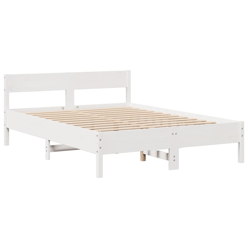 Letto Libreria senza Materasso Bianco 160x200 cm Legno di Pino 3322982