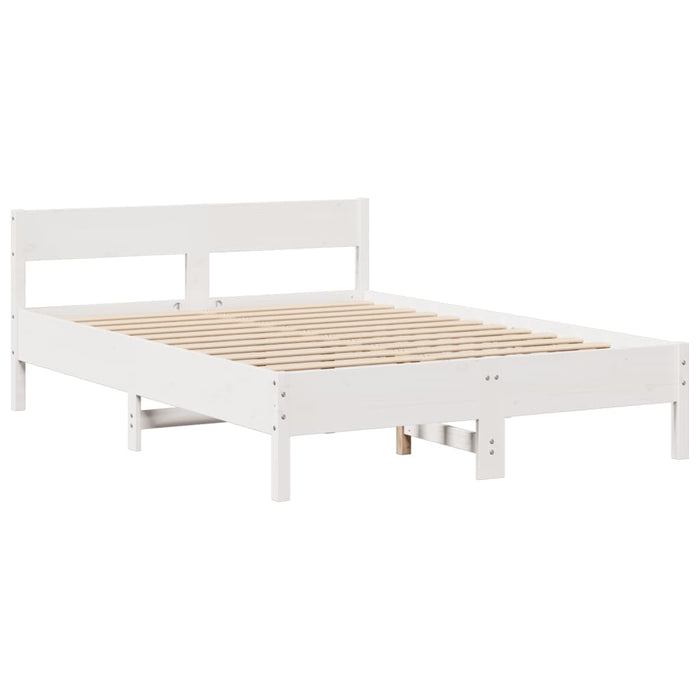 Letto Libreria senza Materasso Bianco 150x200 cm Legno di Pino 3322985